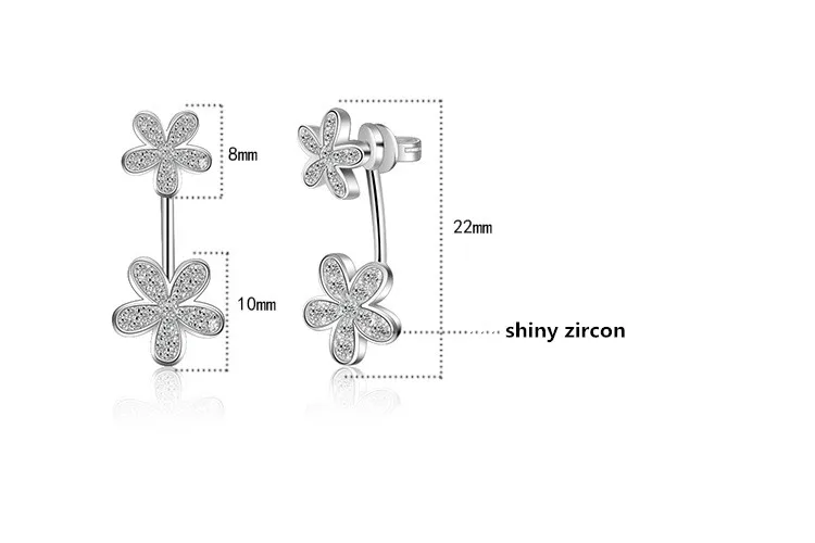 Женские серьги гвоздики из серебра 2017 пробы с фианитом|silver stud earrings|sterling silver