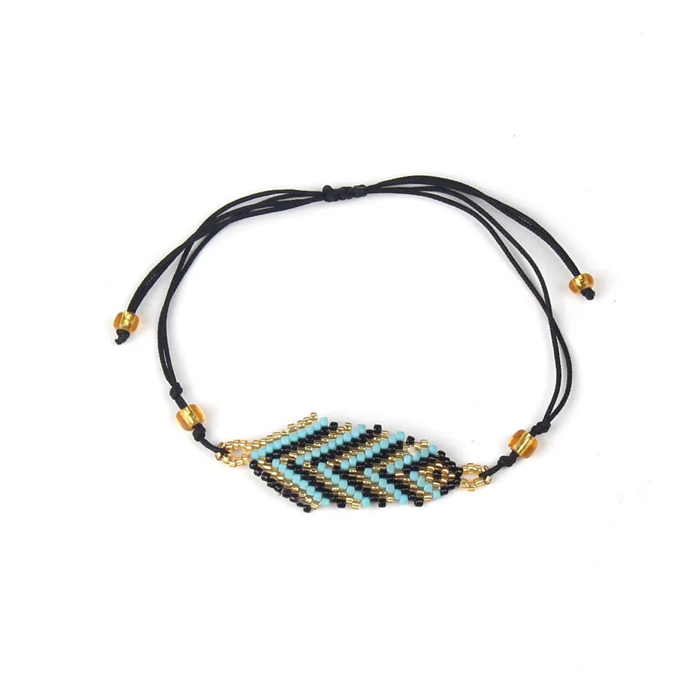 M-B0116-E SHINUSBOHO Delica, браслеты из бисера в форме листа, мужские браслеты Miyuki, звенья цепи, женские браслеты, браслеты с листьями, ювелирные изделия, лучший друг, подарки - Окраска металла: M-B0116-E