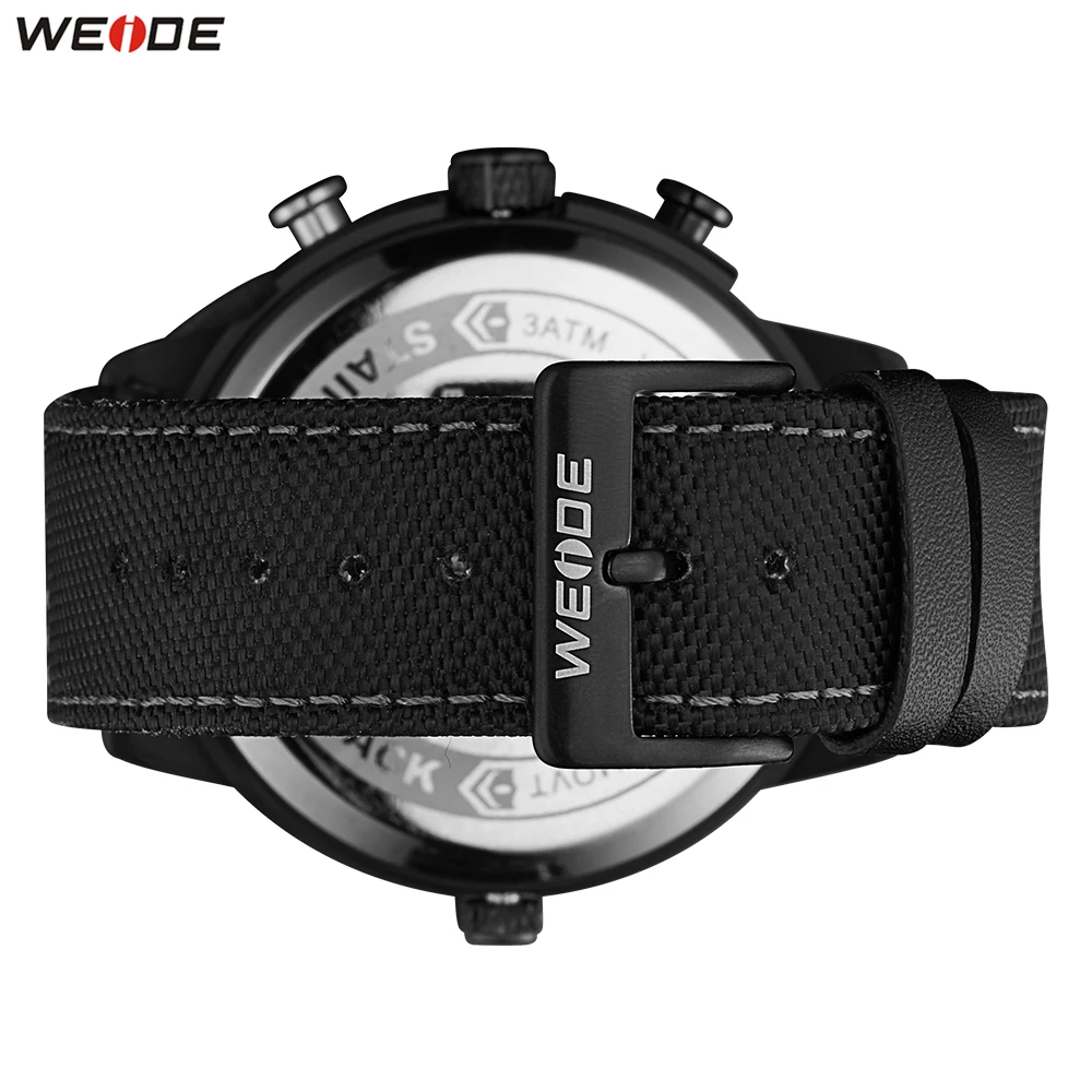 Мужские кварцевые часы Weide с нейлоновым ремешком водонепроницаемые спортивные