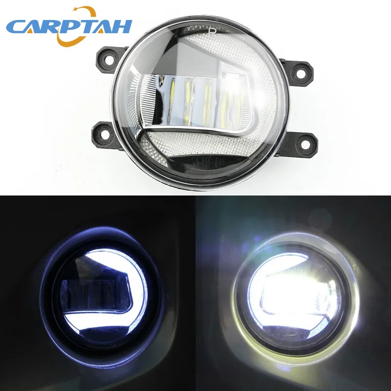 

CARPTAH Fog Lamp LED Car Light Daytime Running Light DRL 2-in-1 Functions Auto Projector Bulb For Toyota Proace 2016 2017