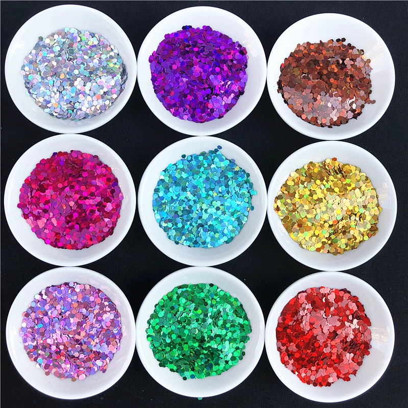 

10g/Lot Size 3mm Hexagonal Shape Ultrathin Sequins Nail Art Glitter Paillettes Eo-Friendly PET Sequin Nails Decoration Material