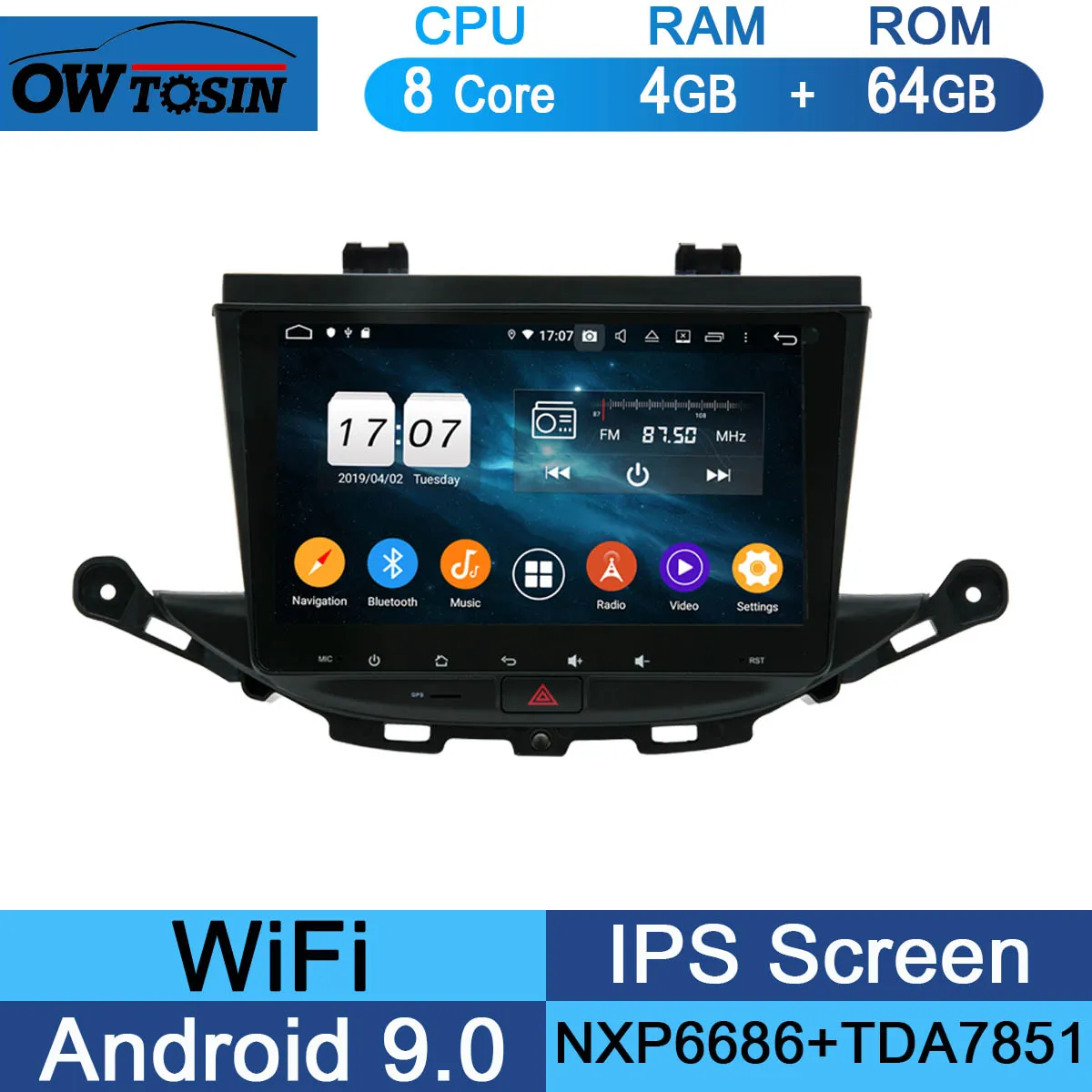 64G " ips Восьмиядерный 4 Гб ОЗУ+ 64 Гб ПЗУ Android 9,0 автомобильный dvd-радиоплеер gps для Opel Astra K DSP CarPlay Parrot BT Adas - Цвет: 64G