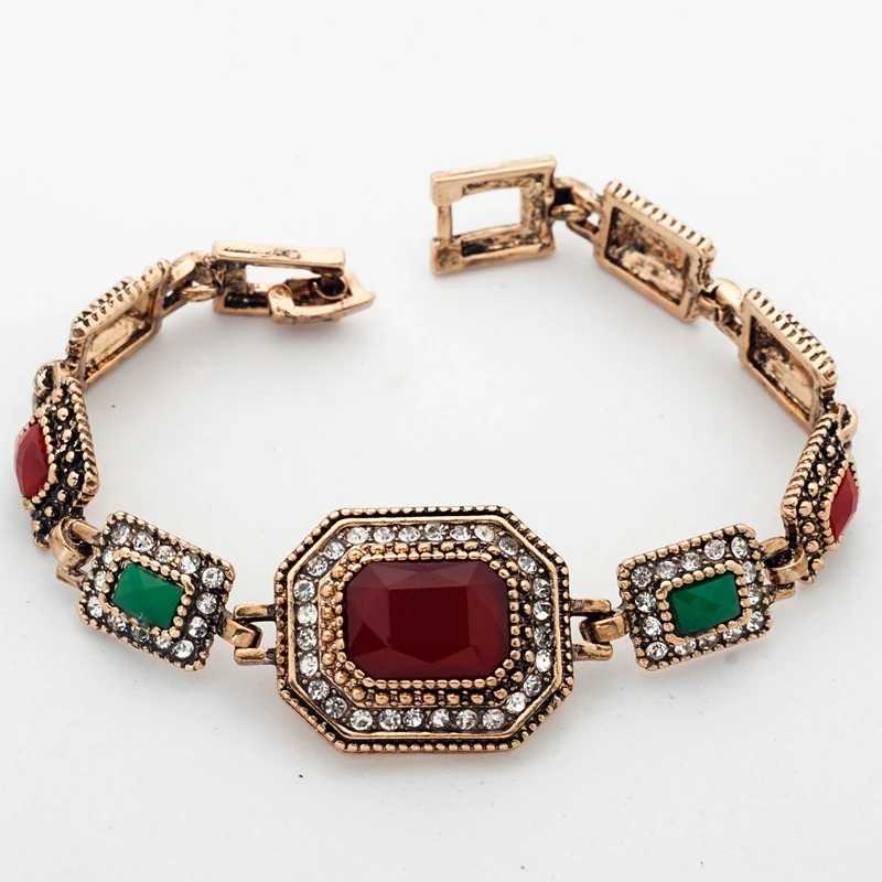 

Yunkingdom Exaggerate Bracelets Ancient Gold Color Vintage Bracelets Resin Classic Jewelry Wholesale YUN0689