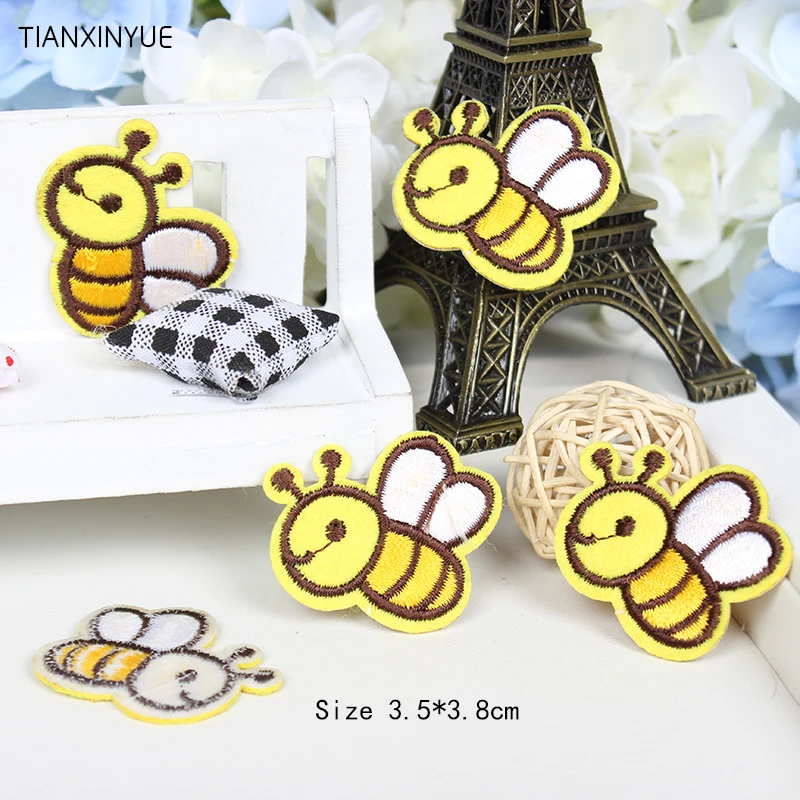 30 шт./лот Мультяшные пчелиные нашивки Детская Одежда НАШИВКА вышивка главая