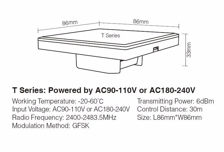 Miboxer 2,4G T1/T2/T3/T4 4 зоны сенсорная смарт-панель led диммер контроллер для RGB/RGBW/CCT Яркость светодиодные полосы, AC220V