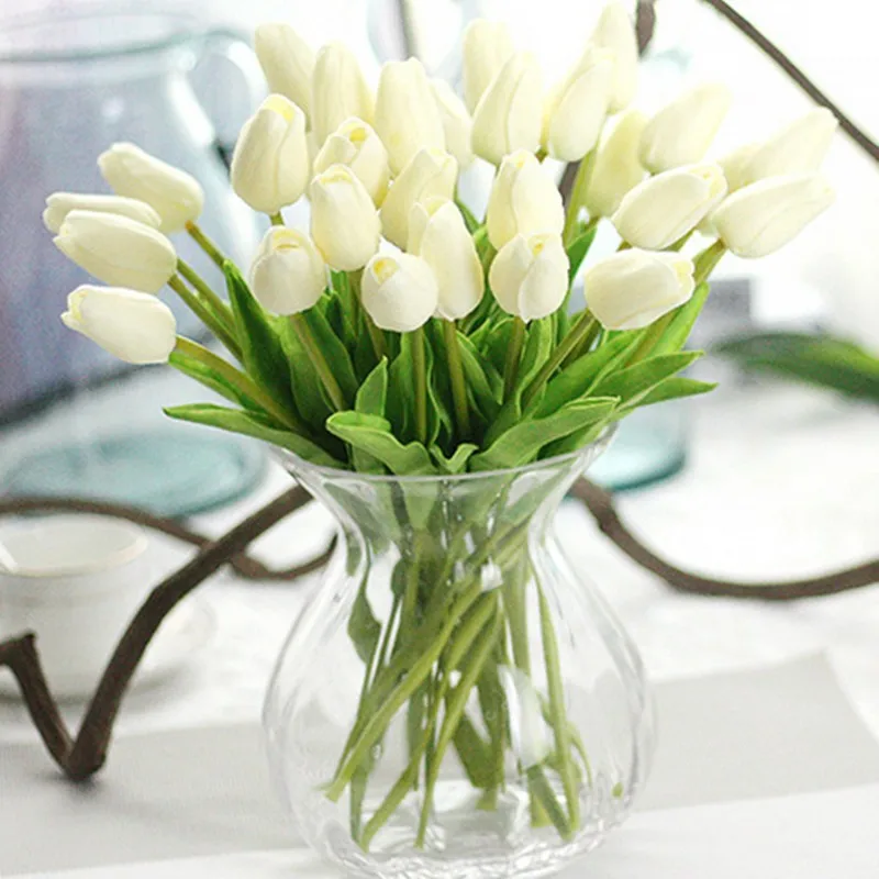 1 шт. ПУ тюльпаны Искусственные цветы Настоящее касание искусственное para decora