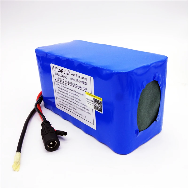 HK LiitoKala 24V 6Ah 7S3P 18650 литий ионная батарея 29 4 V 6000mAh для электрического