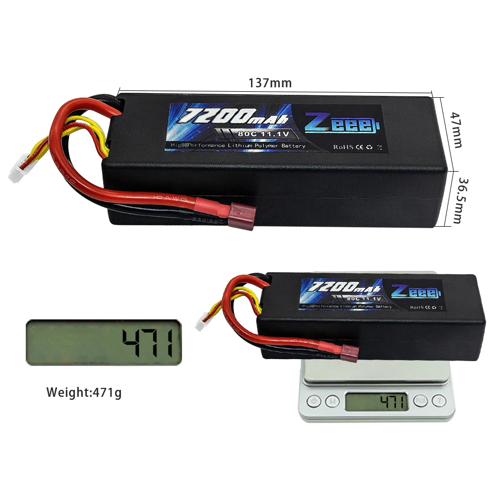 Zeee 11,1 V 7200mAh 3S RC Батарея Зарядное устройство 80C провод с силикатной гелевой Батарея с деканов штекер для RC Автомобиль Грузовик Лодка радиоуправляемая автомодель трагги FPV Самолет багги