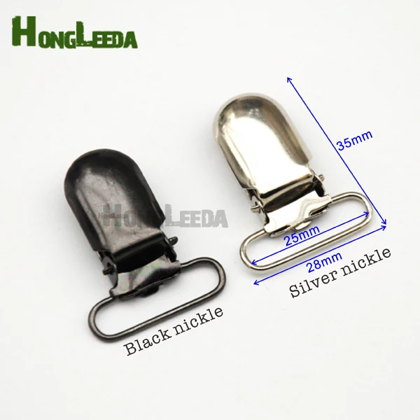 50pcs/lot 25mm 1inch metal suspender clip holder for trousers belt pacifier cilps silver/Black nickle free shipping | Дом и сад