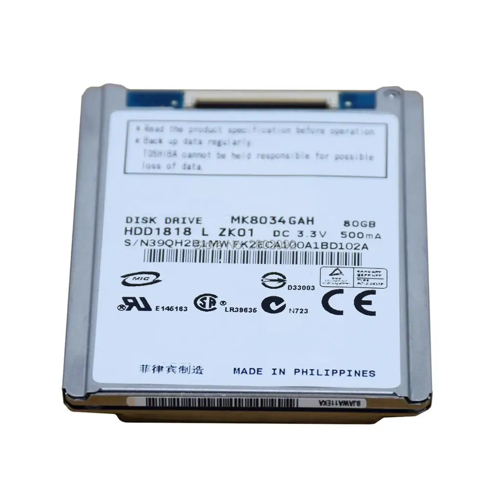 Новый жесткий диск 1 8 дюйма HDD CE/ZIF 80 Гб MK8034GAH для sony sr68e XR150 XR100 SR85E SR65 SR220 SR200JVC MG750