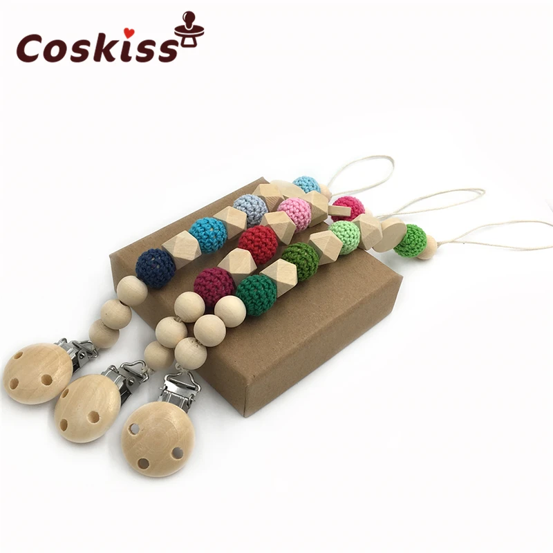 6 шт./лот деревянный Прорезыватель для зубов кормления бусины вязания крючком