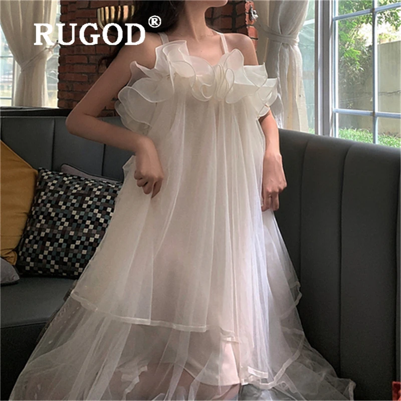 Женское Сетчатое платье без рукавов RUGOD элегантное вечернее платье-макси с