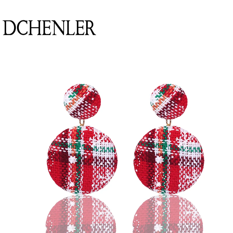 DCHENLER 2018 красные текстильные Большой Хооп Серьги Мода сетке ткань круглые серьги