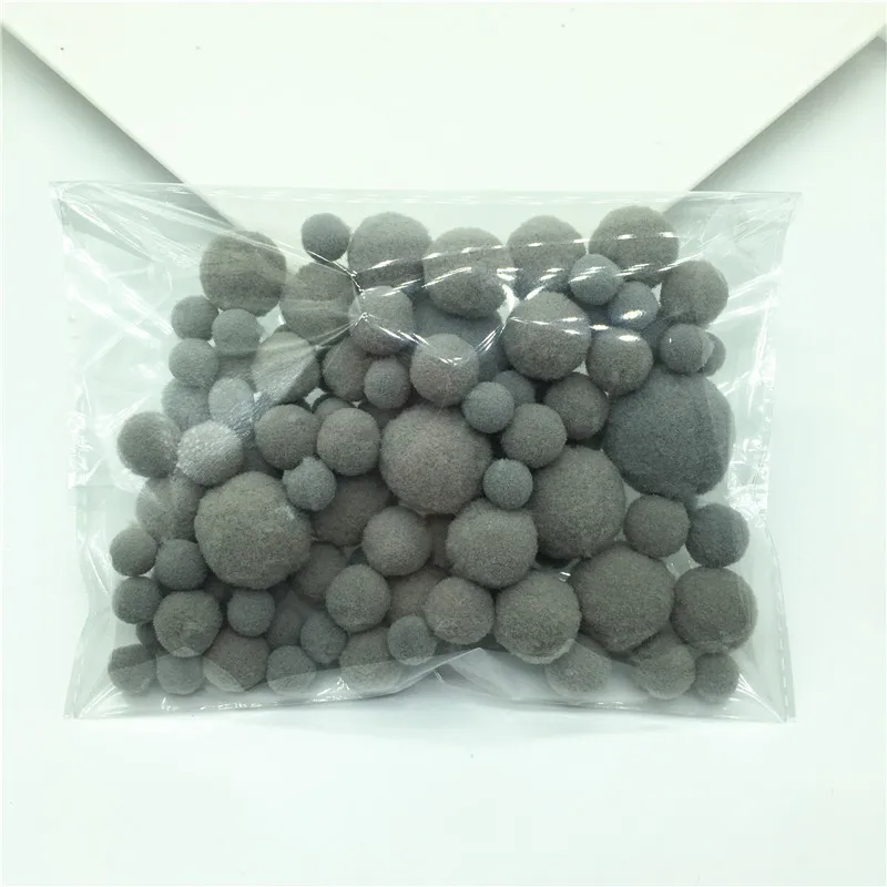 C23 Light Gray 20 г смешанные размеры разноцветные помпоны из меха DIY мягкие помпоны Свадебные украшения/аксессуары для шитья на ткани от 8 мм до 30 мм - Цвет: C23 Light Gray