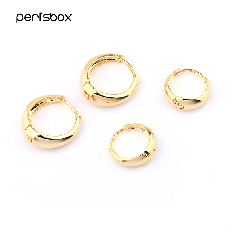 Женские маленькие круглые серьги Peri'sBox золотистые/Серебристые кольца простые
