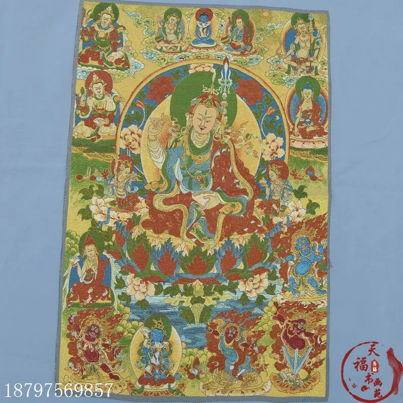 Рождественская парча Thangka шелковая вышивка тибетский Будда Непал желтое счастье
