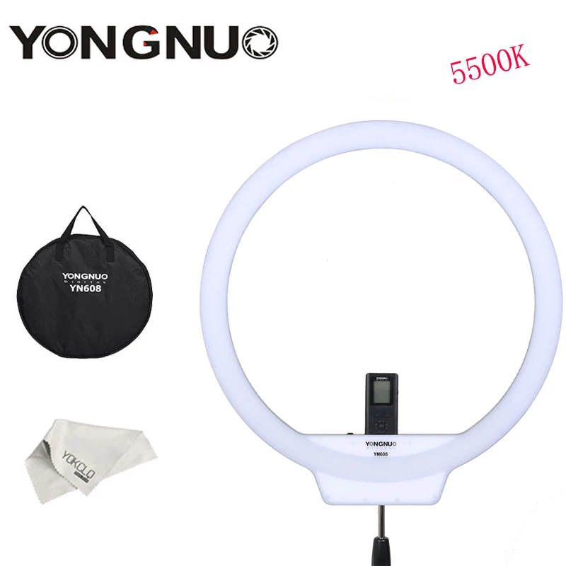 Кольцевой светодиодный светильник YONGNUO YN608 для селфи 5500K кольцевой студии