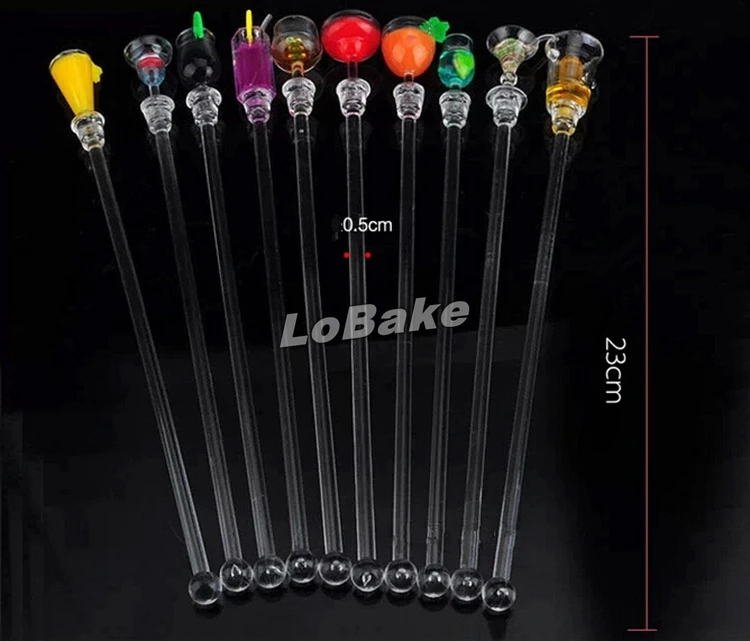 23 см длина 10 шт./упак. Разноцветные Мини-Коктейльные виски-палочки для напитков
