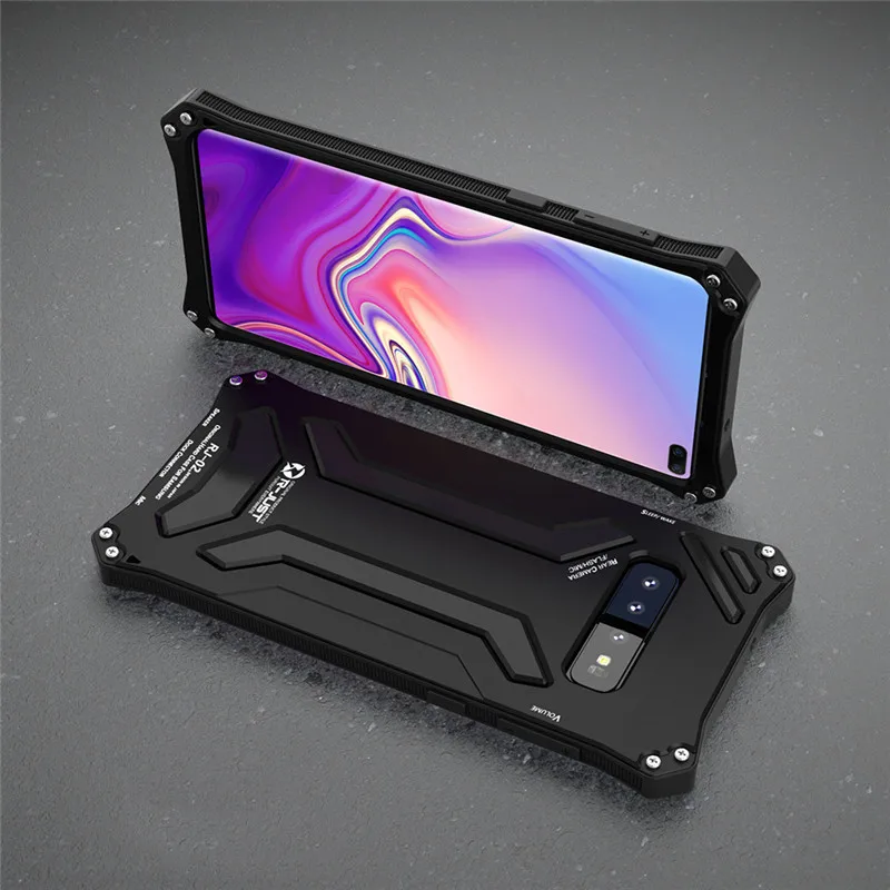 R-JUST для samsung S10 S10 Plus 5G Гандам Броня чехол водонепроницаемый противоударный металлический чехол для samsung Galaxy S10 5G S10 - Цвет: Black