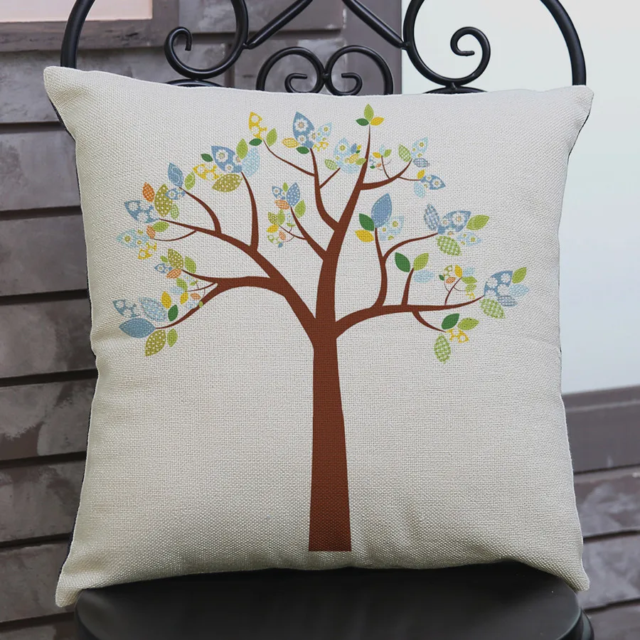 Разноцветная наволочка с изображением дерева жизни автомобильная Наволочка на