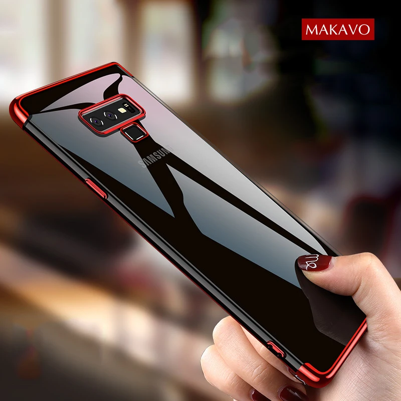 Чехол MAKAVO для Samsung Galaxy Note 9 роскошные прозрачные чехлы телефонов S9 Plus A6 A8 2018 |