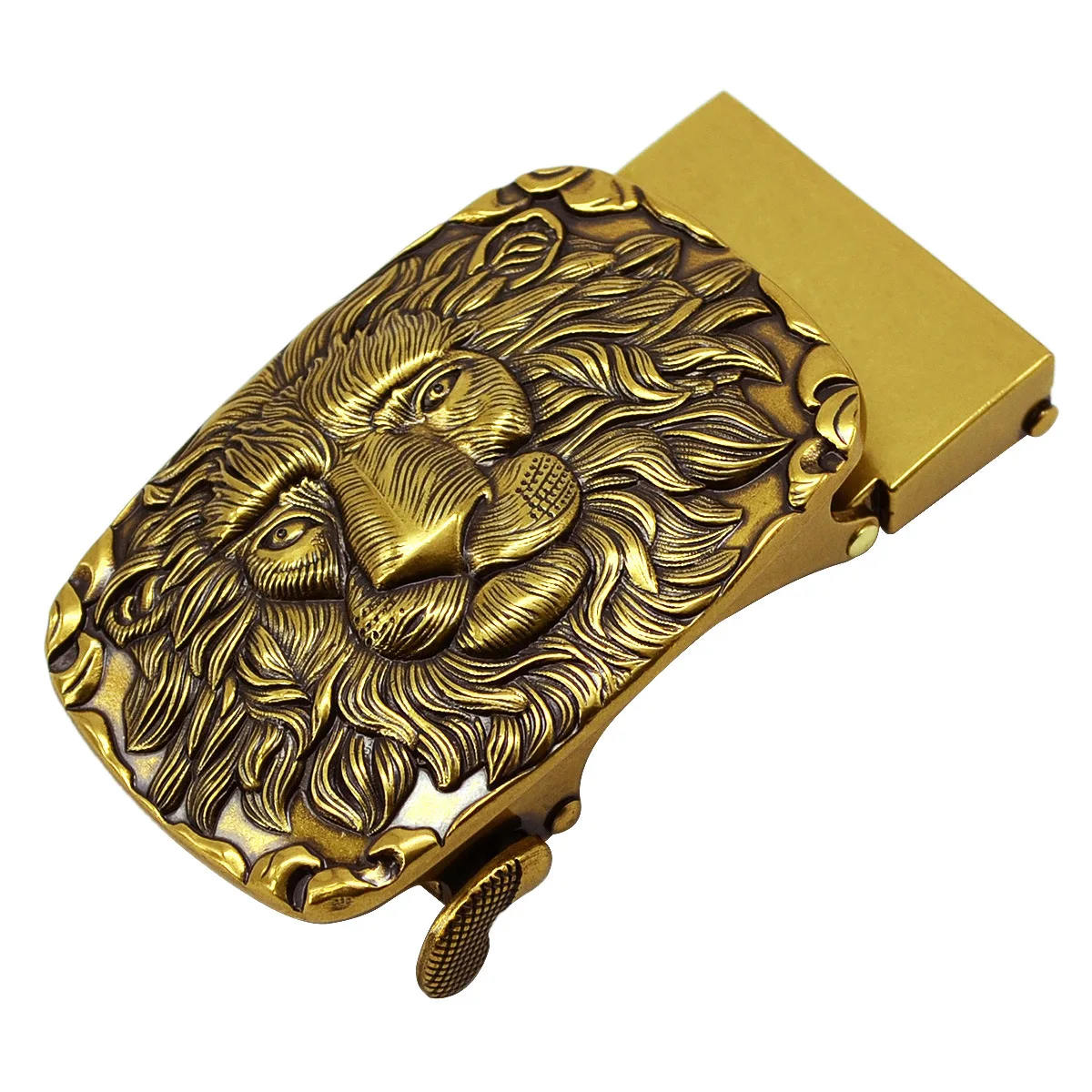 Ремень без пряжки 3,5 см горячая Распродажа роскошный ремень из натуральной кожи высокого качества автоматический ремень ретро Автоматическая Пряжка тела - Цвет: LionG