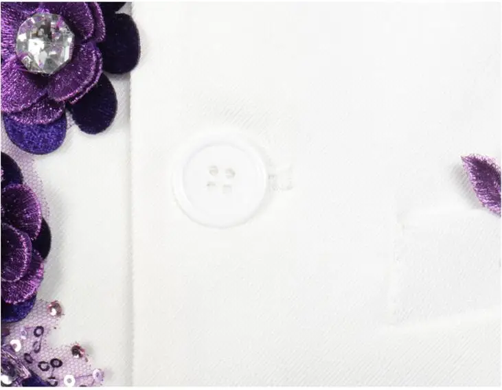 

mens Chinese tunic suit set with pants Sequin flower wedding suit costume singer chorus stage stand collar trajes para hombre