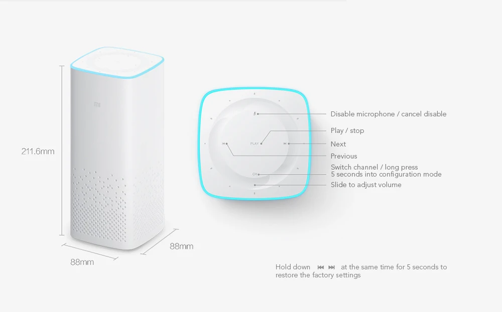 Оригинальный Xiaomi AI Bluetooth 4 1 смарт динамик с голосовым управлением музыкальный