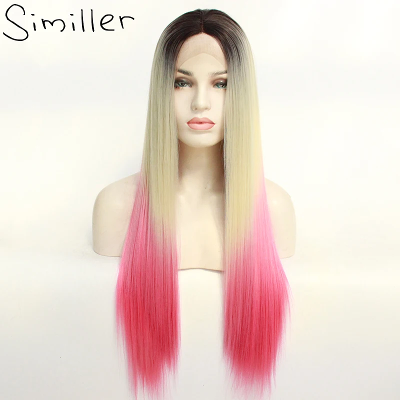Similler парики на кружеве для женщин Длинные Косплей прямой синтетический парик