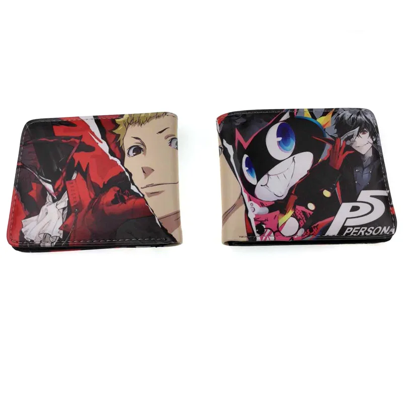Кошелек мужской игровой аниме Джокер persona 5 кошелек держатель карты Двойные портмоне - Цвет: 01