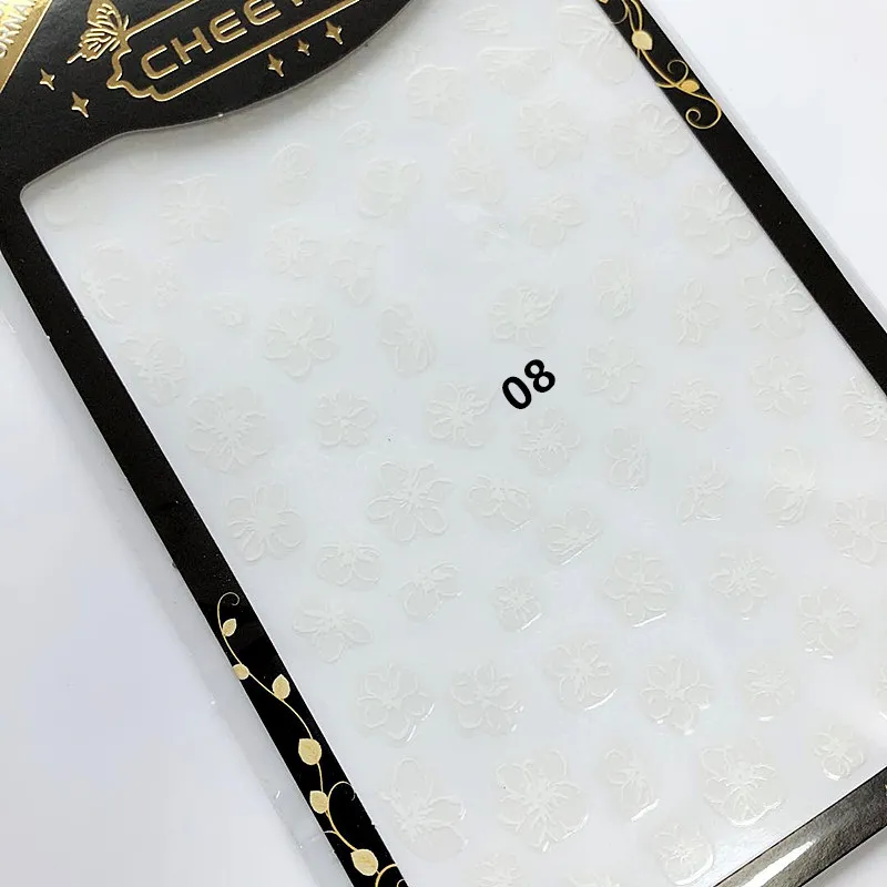 TSC LINE 8 белый цветок Cheetsan Марка Новые 3d дизайн ногтей наклейки для экспорта