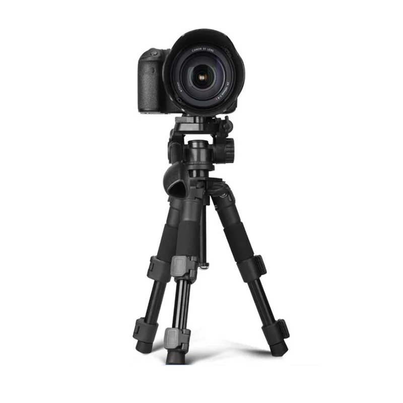 Портативный 3-секционный настольный мини-штатив Q166S для фотосъемки с 3-сторонней