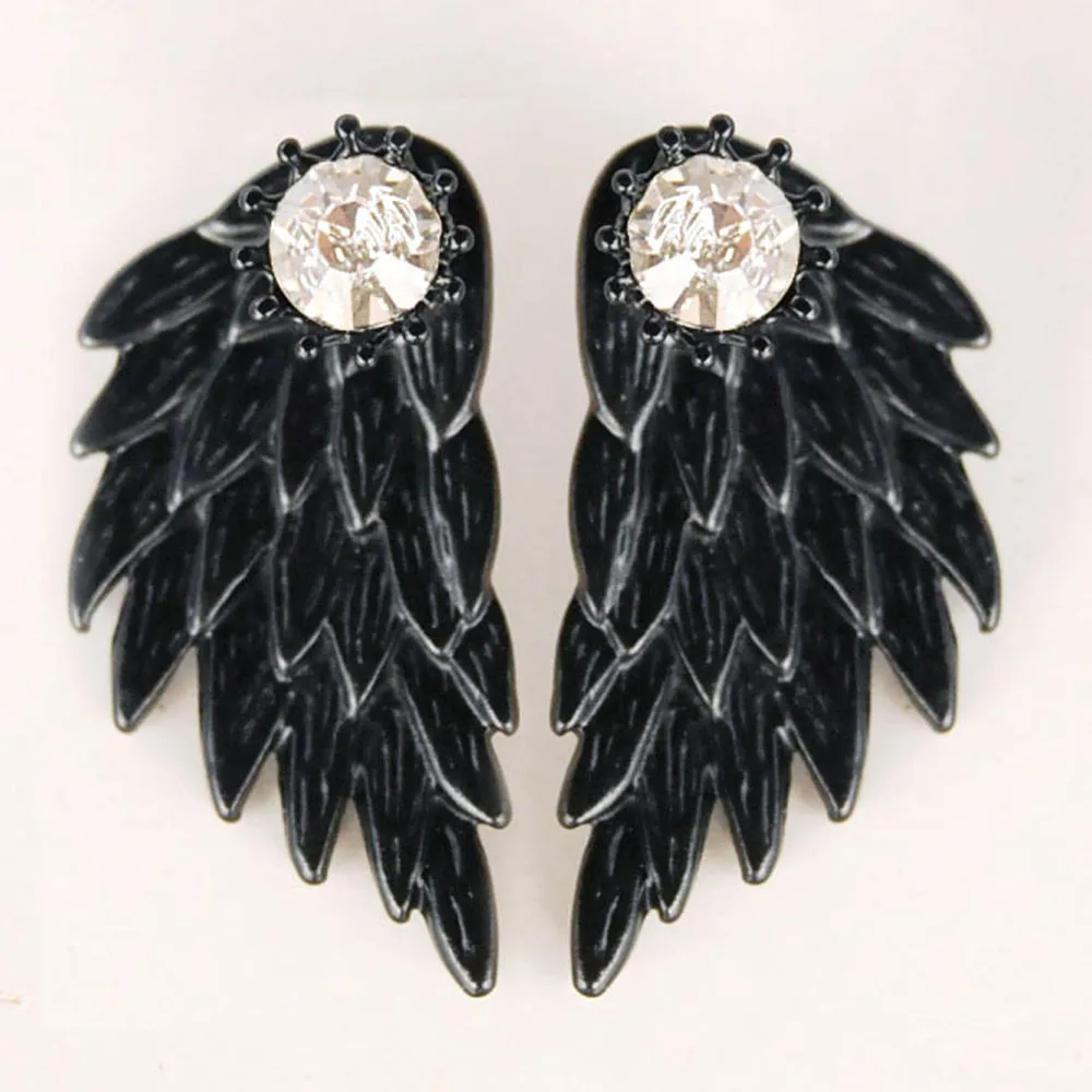 Женские крутые ювелирные украшения крылья ангела стразы сплав висячие серьги