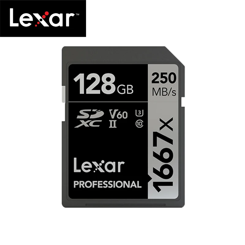 100% оригинал Lexar 1667x sd карта до 250 МБ/с./с флэш памяти 128 ГБ V60 UHS II U3 высокоскоростная