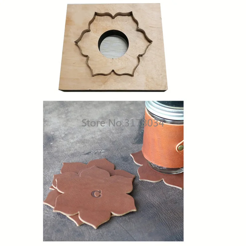 Новый DIY цветочный дизайн кожа ремесло чашки мат Coaster шаблон штамп нож для резки
