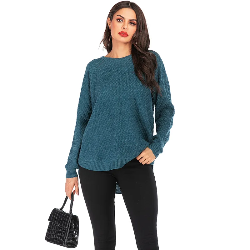 Женский трикотажный свитер с круглым вырезом 3 цвета | Женская одежда