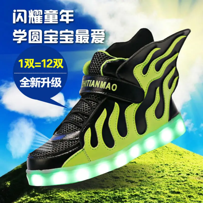 Новинка 2017 дети Спортивная обувь мода зарядки световой подсветкой красочные