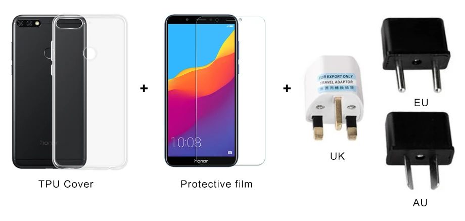 Huawei Honor 7c Android 8.0 мобильный телефон Уход за кожей лица ID 5.9" полный вид Экран Qualcomm Восьмиядерный 13MP двойной сзади камера отпечатков пальцев