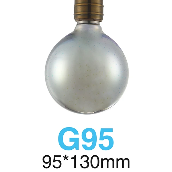 G95 E27 Светодиодный светильник Настольная лампа 3D лампа 4 Вт 40 Вт 220 В винтажная лампа декоративный светильник светодиодный светильник Точечный светильник для гостиной спальни фойе - Цвет абажура: G95
