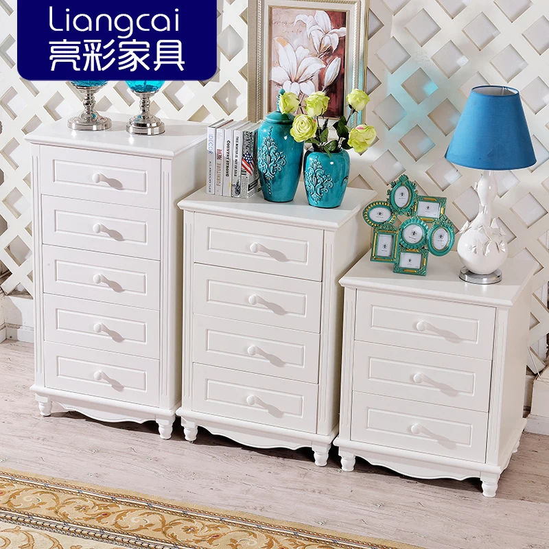Korean garden brightly colored cabinets white paint bucket three chest of drawers IKEA Doo four European minimalist bedroom |