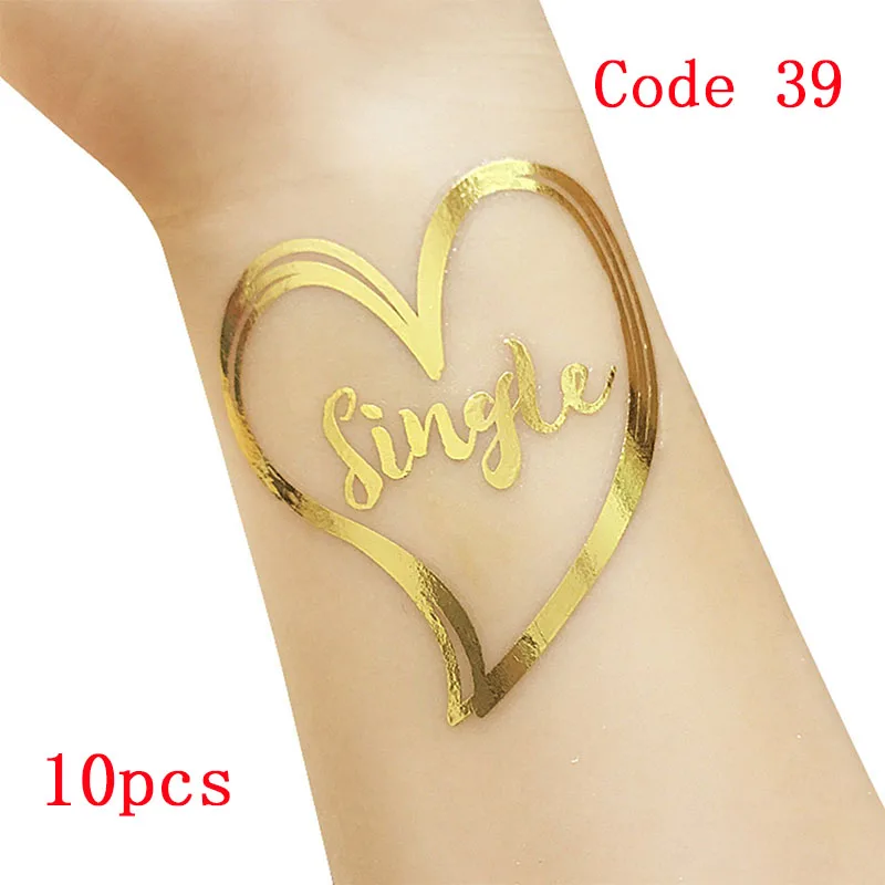 10pcs-code39 10 шт. свадебное украшение невесты to be татуировки наклейки свадебные принадлежности Команда Невесты Девичник курица вечерние Фламинго Boda - Цвет: 10pcs-code39