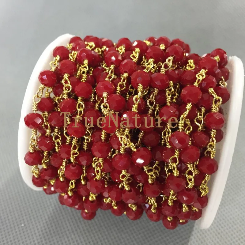 

Оптовая продажа, 5 метров, бусины Rondella, проволочные обернутые цепочки, цветные розальные цепочки для браслетов, DIY, размеры RC5023 4*6 мм