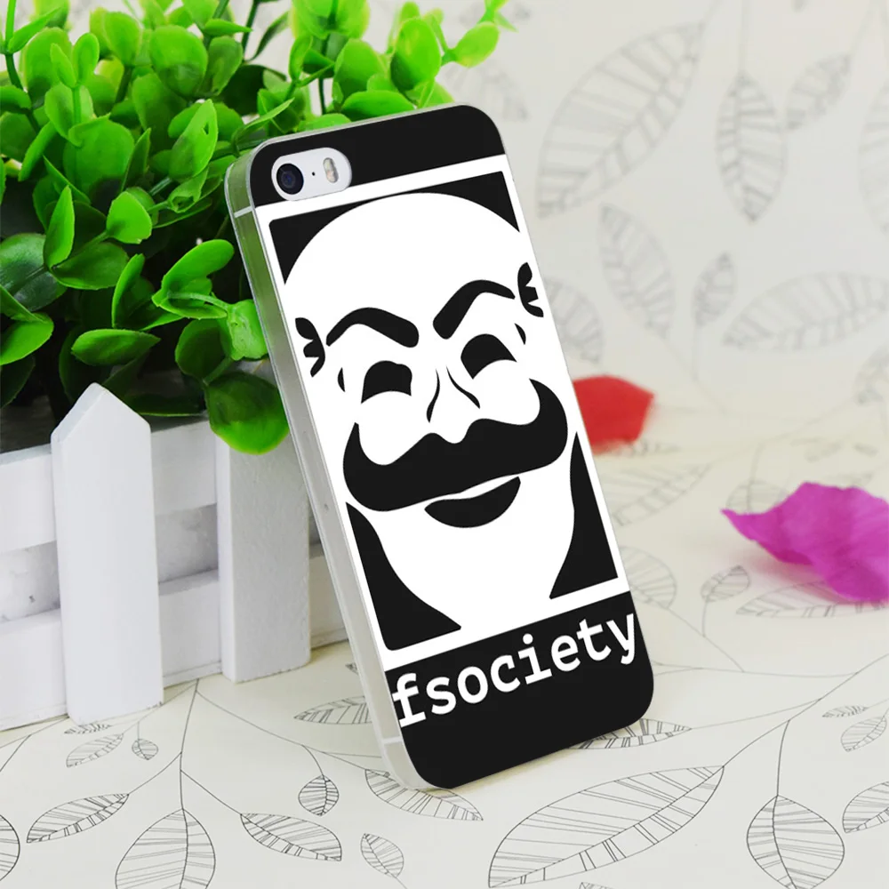 C3895 F-society Mr Robot Прозрачный Жесткий Тонкий чехол для Apple IPhone 4 4S 4G 5 5G 5S SE 5C 6 6S Plus |