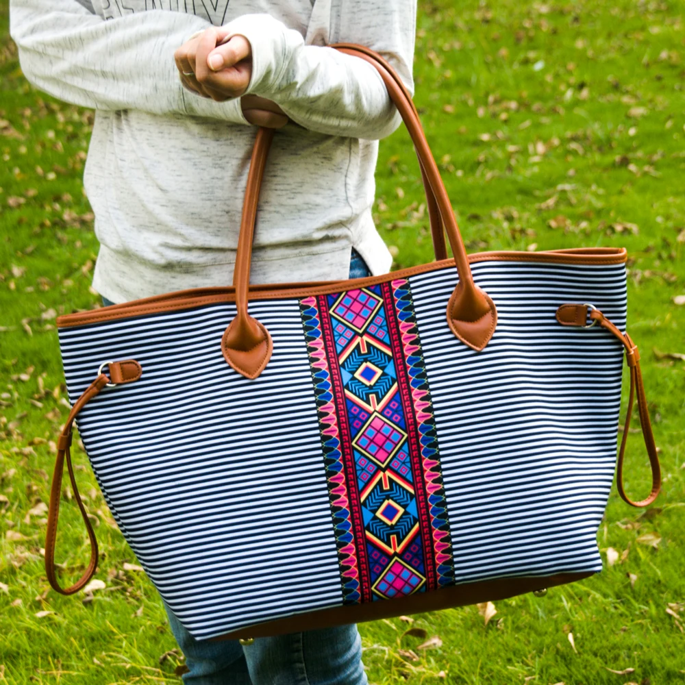 Оптовая продажа Aztec Serape клатч бесплатная доставка полосы узоры холст Браслет