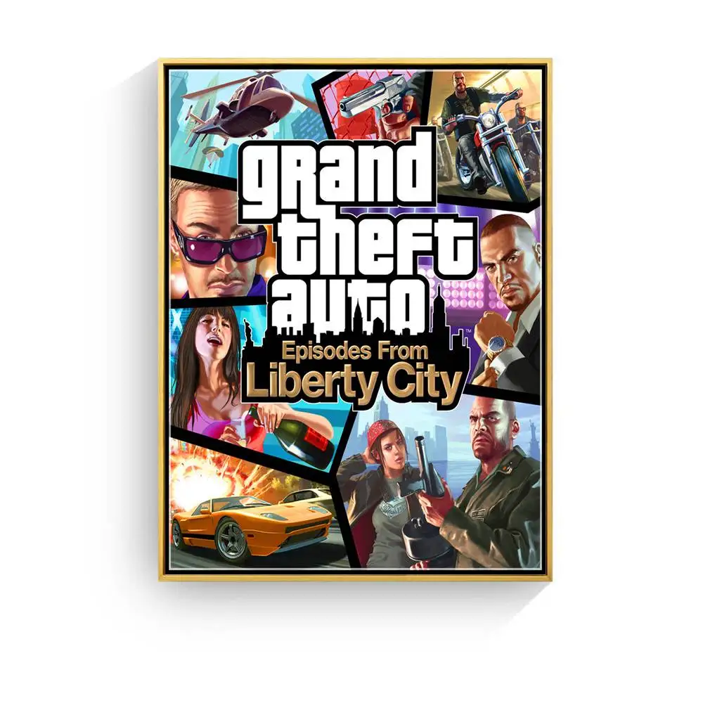 3 GTA 5 игра Винтаж Холст Искусство Печать Живопись Плакат Настенные картины для украшения дома Настенный декор подарки на год без рамки - Цвет: 3