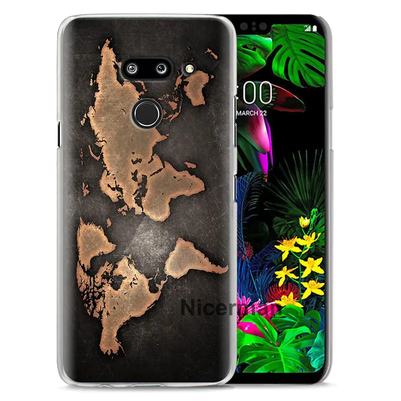 Чехол для телефона LG G6 G7 Plus G8 ThinQ V40 V50 ThinQ жесткий чехол из поликарбоната карта мира план путешествий Чехол Coque Capa