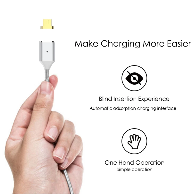 WMZ 2 Pack Magnetic Reversible Micro USB Cable Braided Fast Data Charging Sync for Samsung S7 LG V10 Sony Huawei P8 Xiaomi | Электроника