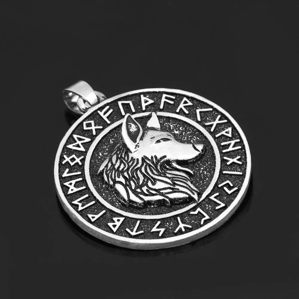 Скандинавский Викинг odin wolf Geri and Freki rune ожерелье с подвеской в форме руны