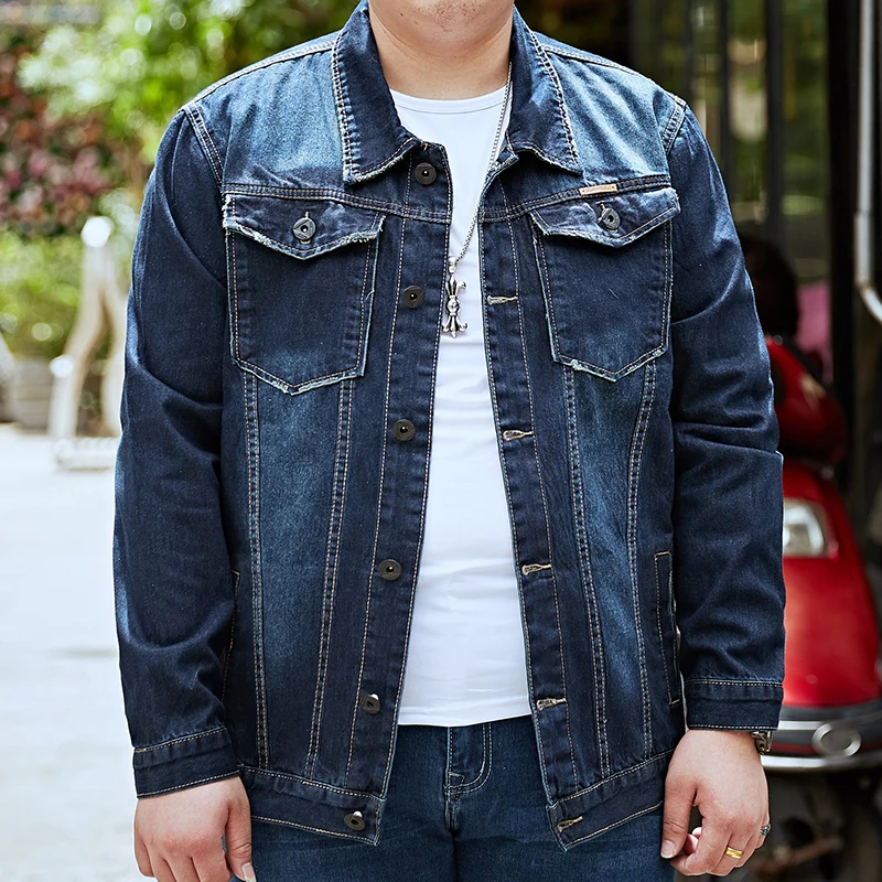 Новинка 6XL 7XL 8XL Me тонкие джинсовые куртки хип-хоп мода уличная однотонная мужская хлопковая мотоциклетная джинсовая куртка пальто размера плюс