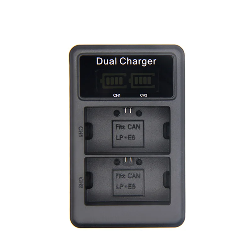 USB Dual Charger Mamen LP-E6 LP E6 LPE6 зарядное устройство для аккумуляторов lcd двойное USB зарядное устройство для Canon EOS 5DS R 5D Mark II Mark III 6D 7D 60D 60Da 70D 80D DSLR - Цвет: USB Dual Charger